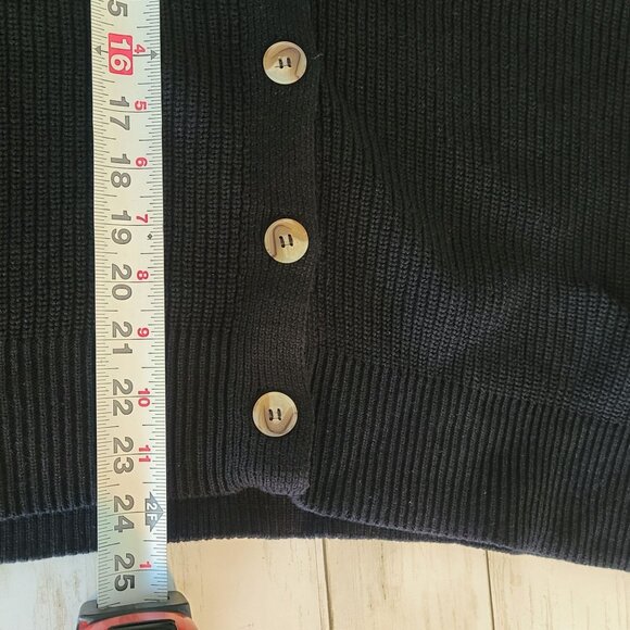 Hudson Black Cardigan Button Front NEW L Classic Staple Lagenlook Womens - Picture 7 of 9